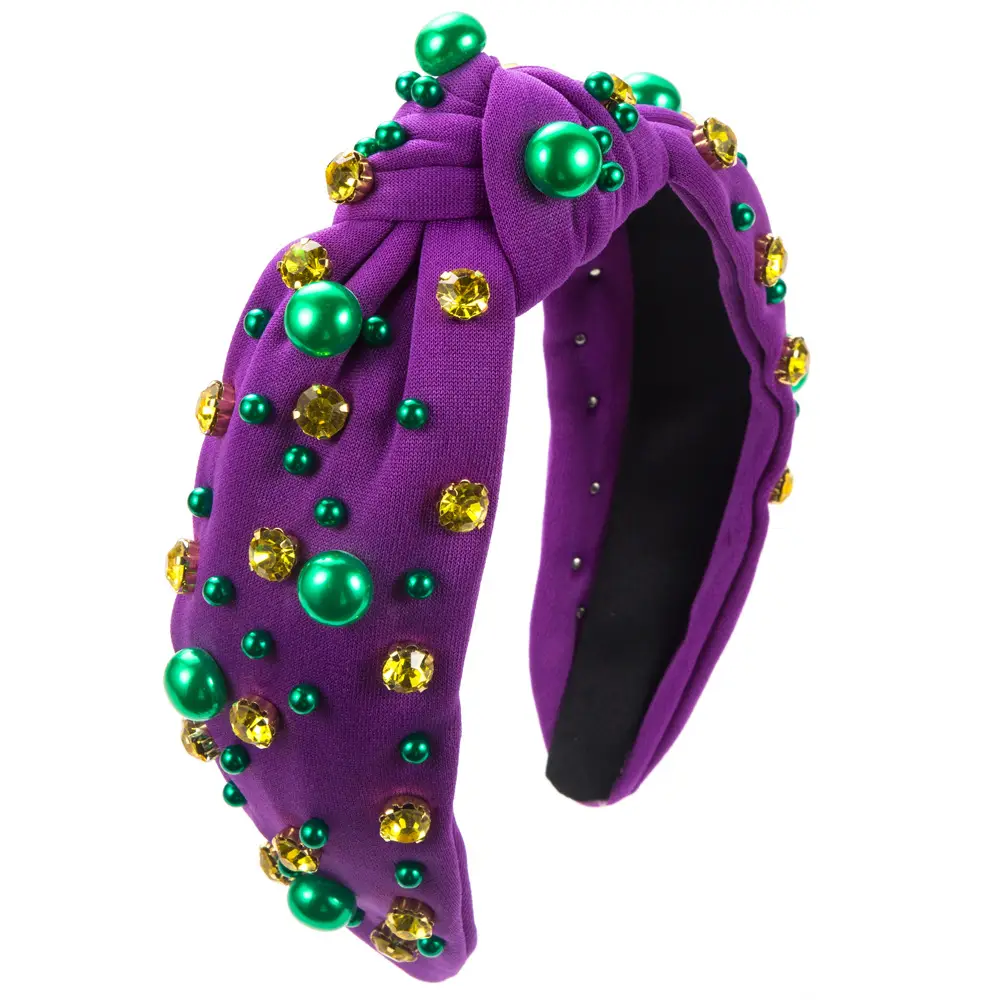 White Pearl Rhinestone Hoop for Women - Image 3