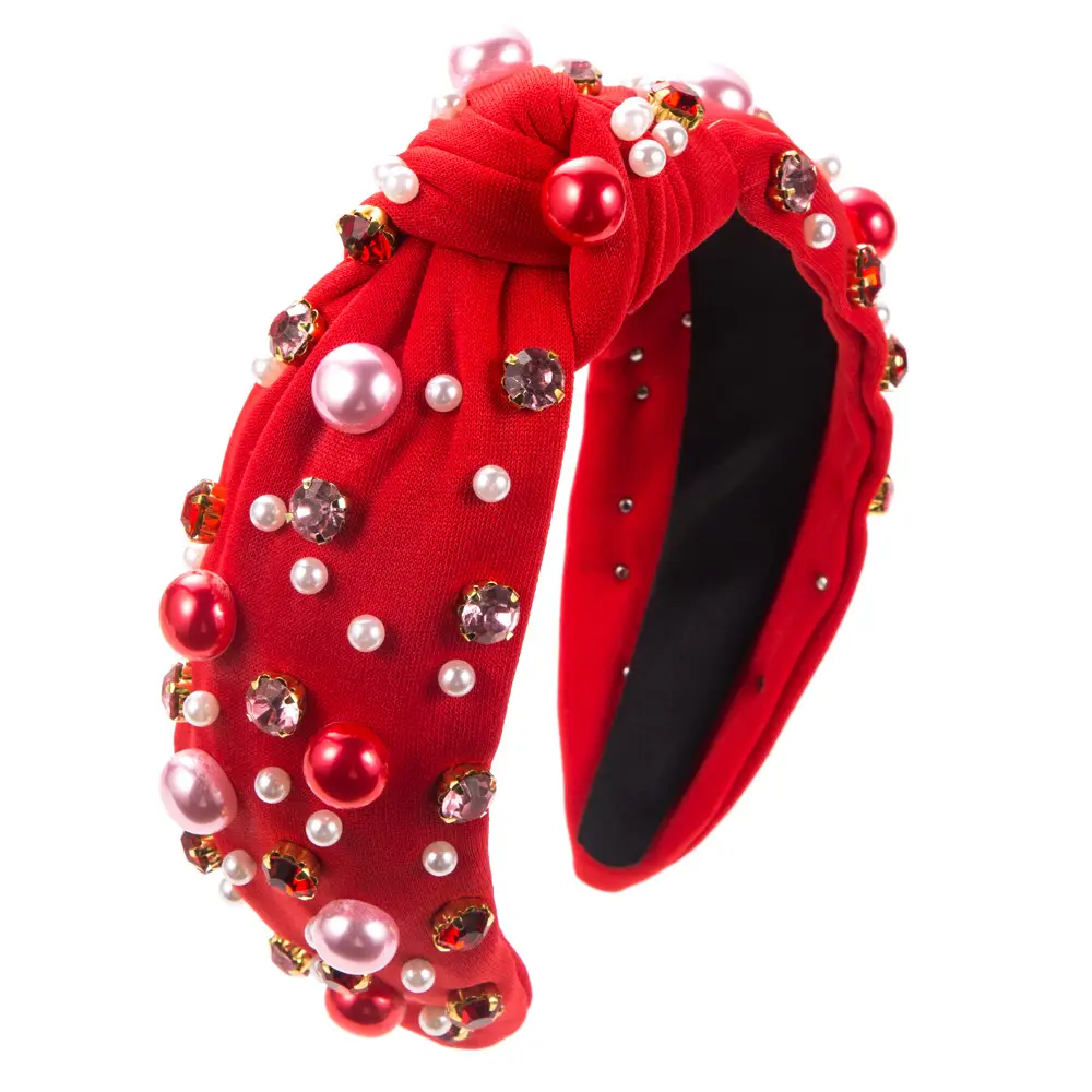 White Pearl Rhinestone Hoop for Women - Image 4