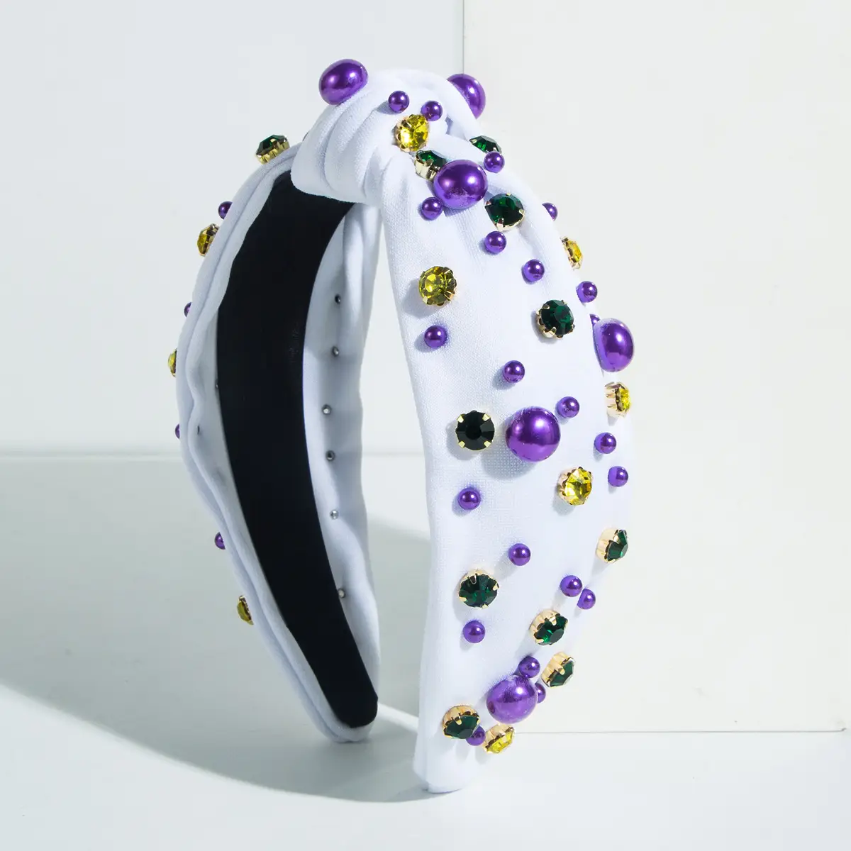 White Pearl Rhinestone Hoop for Women - Image 5