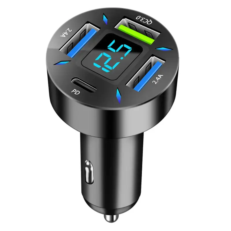Digital Display 4USB Car Charger 66W Fast Charge - Image 5