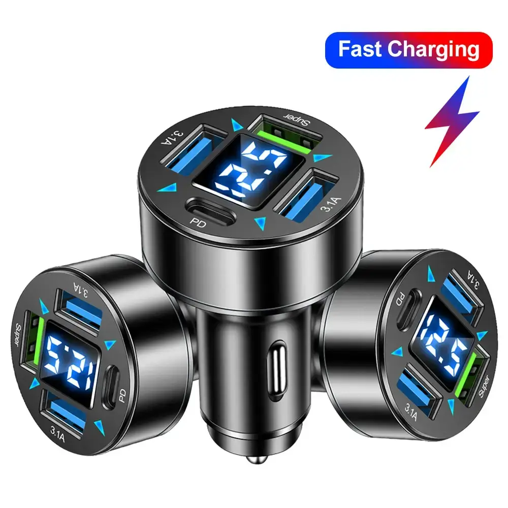 Digital Display 4USB Car Charger 66W Fast Charge — feature 10