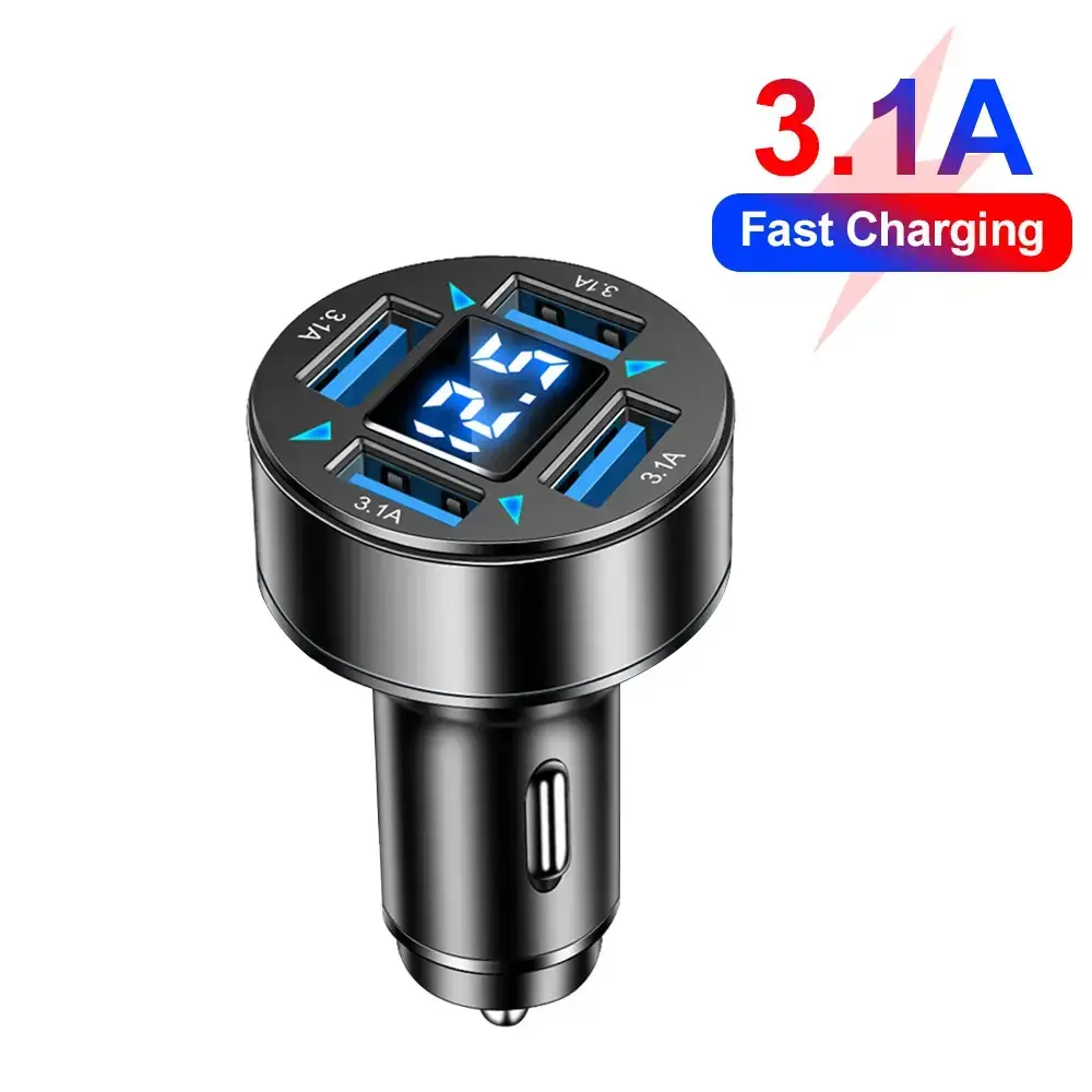 Digital Display 4USB Car Charger 66W Fast Charge — feature 12
