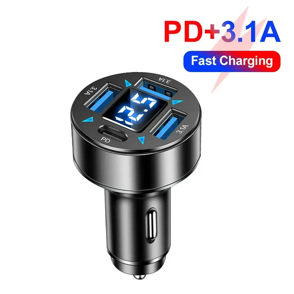 Digital Display 4USB Car Charger 66W Fast Charge — feature 13