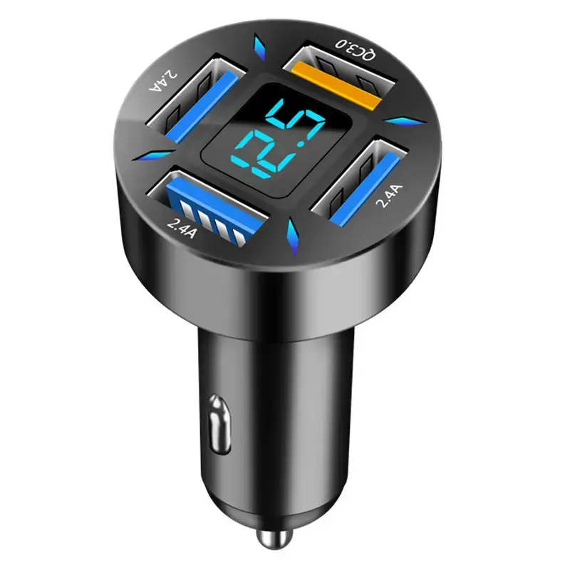 Digital Display 4USB Car Charger 66W Fast Charge - Image 2