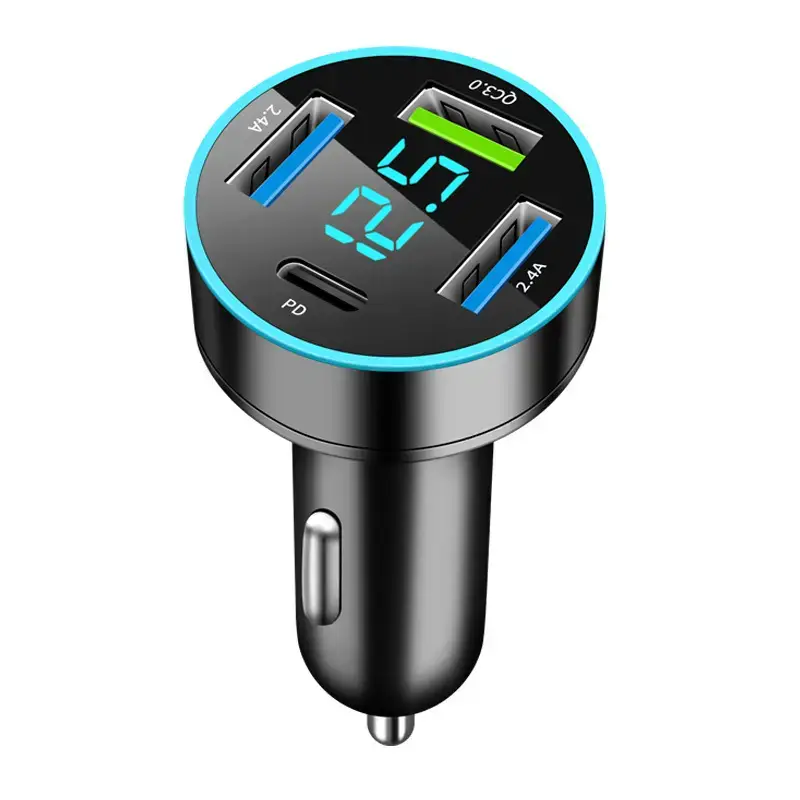 Digital Display 4USB Car Charger 66W Fast Charge - Image 21