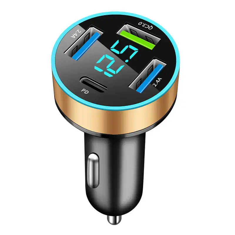 Digital Display 4USB Car Charger 66W Fast Charge - Image 22