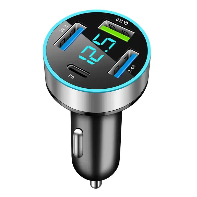 Digital Display 4USB Car Charger 66W Fast Charge - Image 23