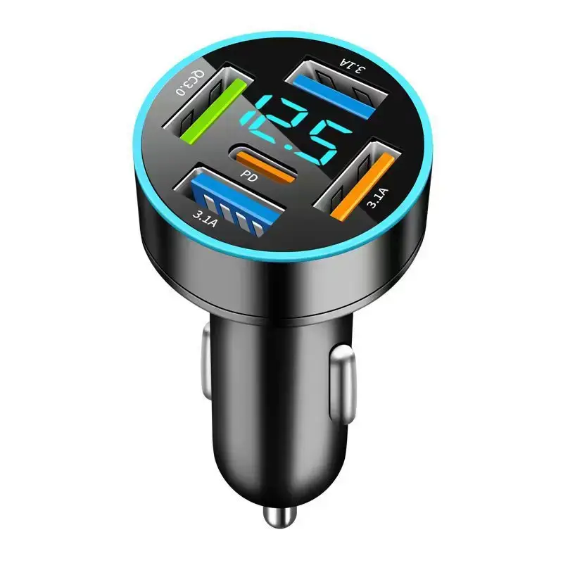 Digital Display 4USB Car Charger 66W Fast Charge - Image 26