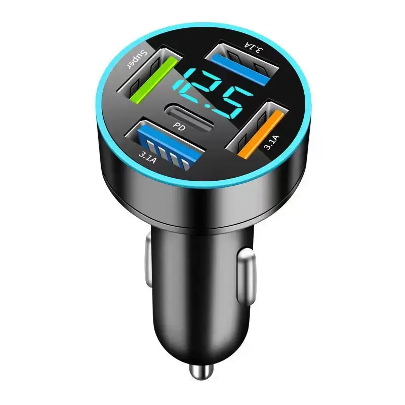 Digital Display 4USB Car Charger 66W Fast Charge - Image 27