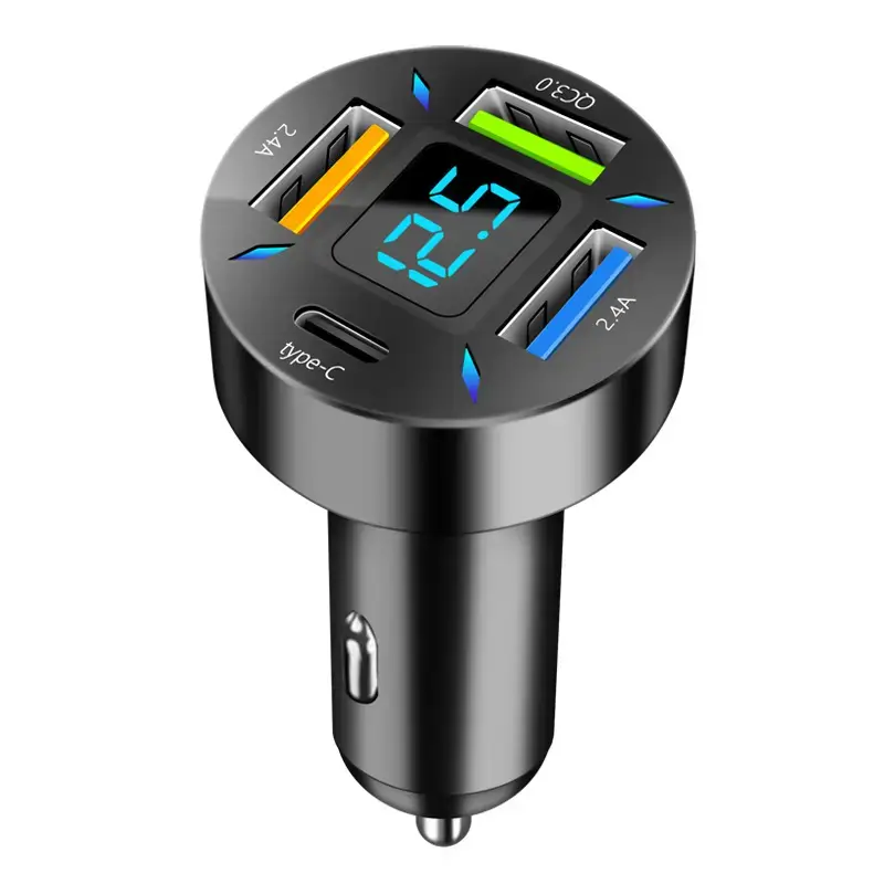 Digital Display 4USB Car Charger 66W Fast Charge - Image 6