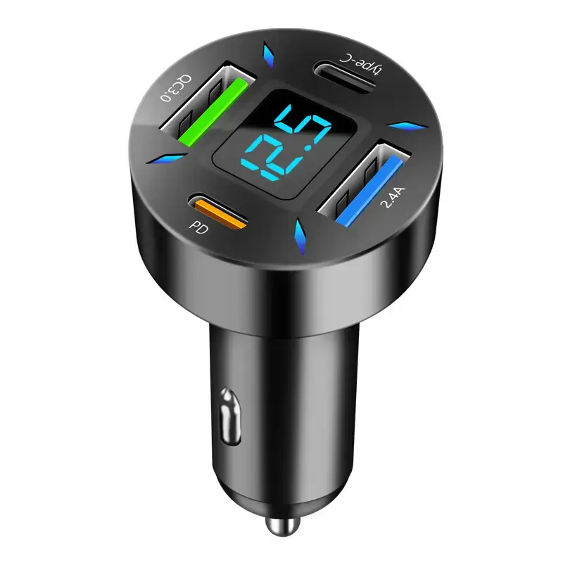 Digital Display 4USB Car Charger 66W Fast Charge - Image 7