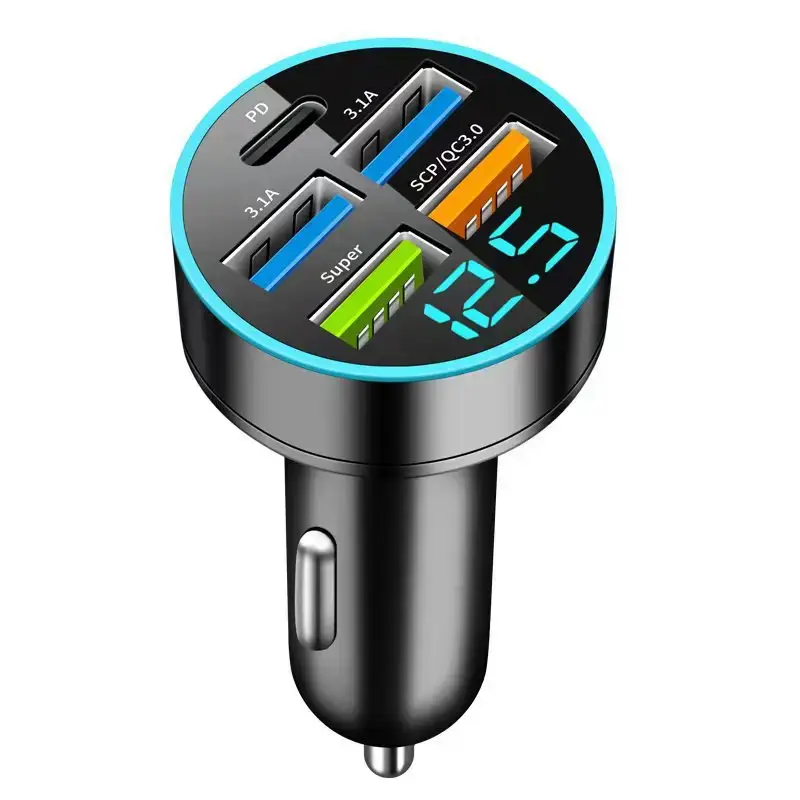 Digital Display 4USB Car Charger 66W Fast Charge - Image 8