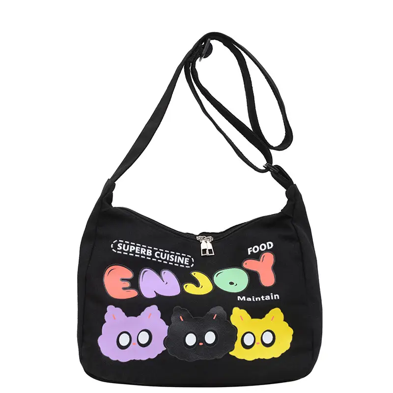 Ins Printed Cartoon Canvas Crossbody Bag Female Thailand - Image 10