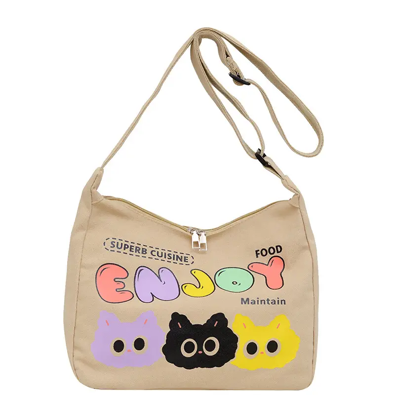Ins Printed Cartoon Canvas Crossbody Bag Female Thailand - Image 11