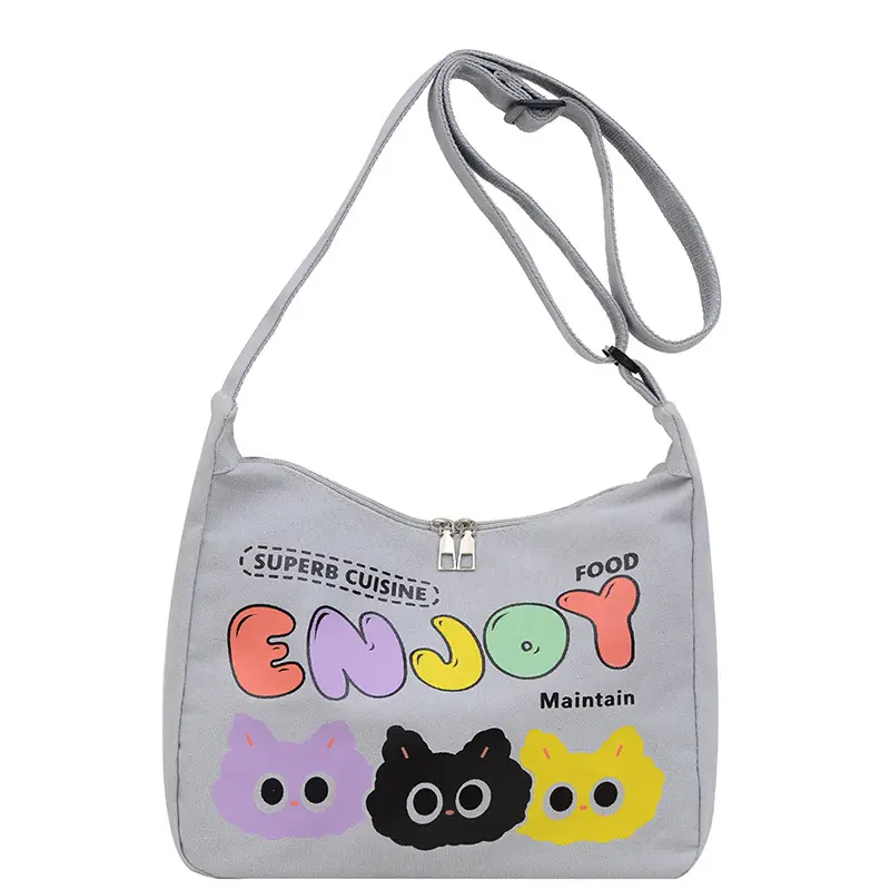 Ins Printed Cartoon Canvas Crossbody Bag Female Thailand - Image 12