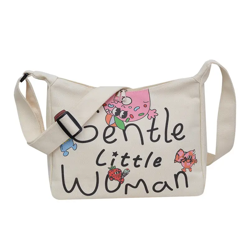 Ins Printed Cartoon Canvas Crossbody Bag Female Thailand - Image 2