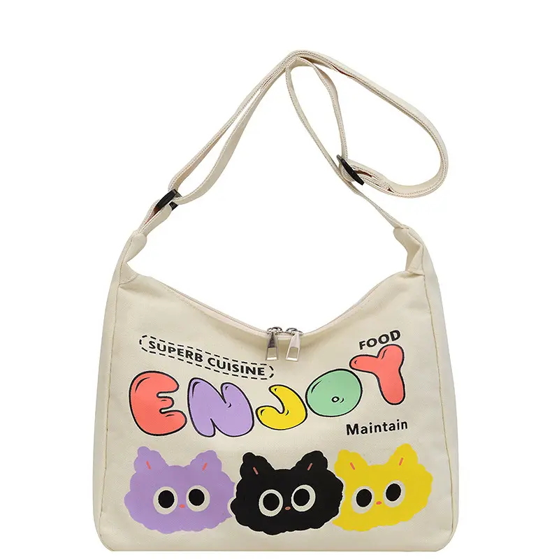 Ins Printed Cartoon Canvas Crossbody Bag Female Thailand - Image 9