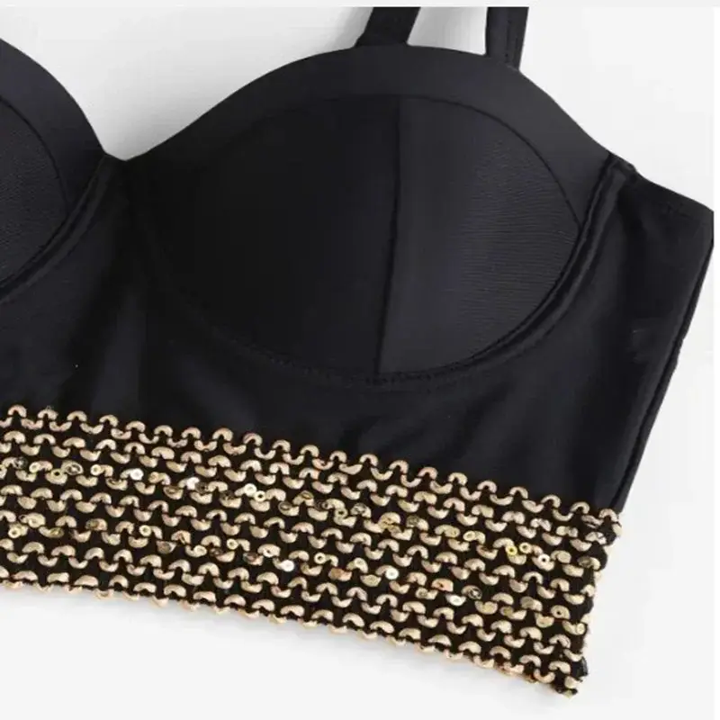 Women's Black Steel Backless Split Swimsuit with Chain Detail — feature 8