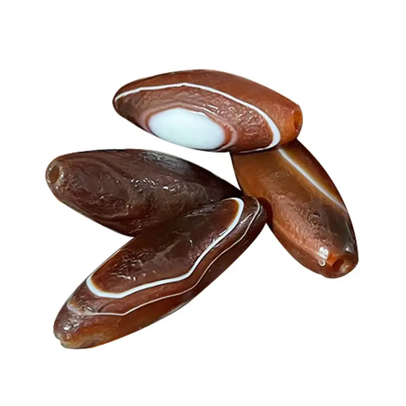 Wholesale Brown Silk Agate Sky Eye Dzi Beads 15x30mm - Image 5