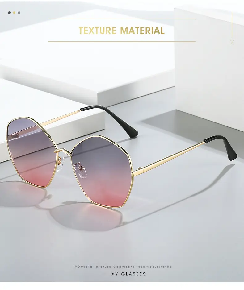 Irregular Metal Sunglasses European American Style Trendy Minimalist Rhythm Glasses for Men and Women — feature 2