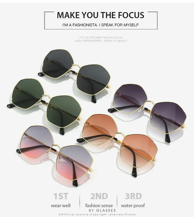 Irregular Metal Sunglasses European American Style Trendy Minimalist Rhythm Glasses for Men and Women — feature 3
