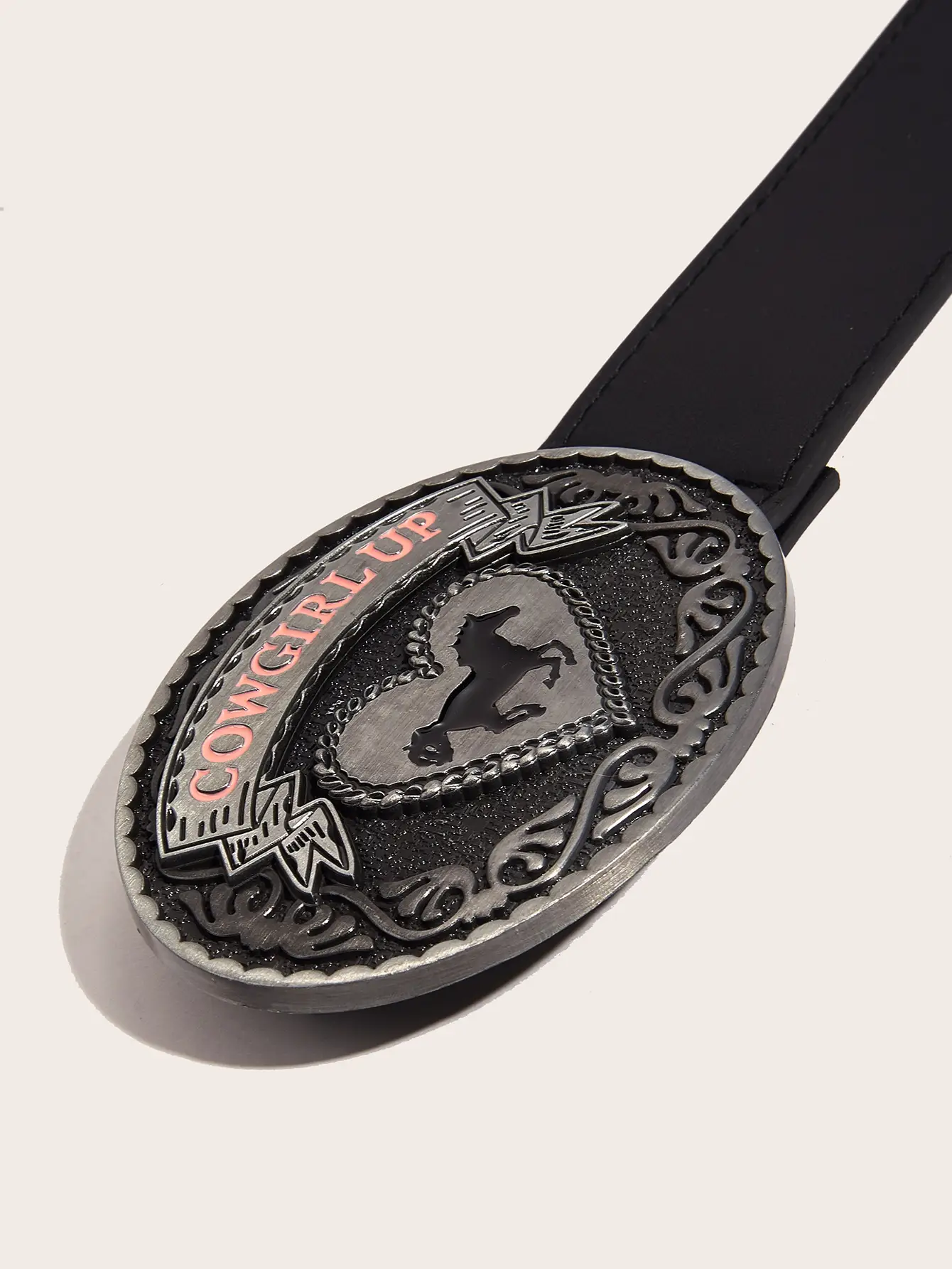 Cowgirl Belt with Heart Emblem Black Snap