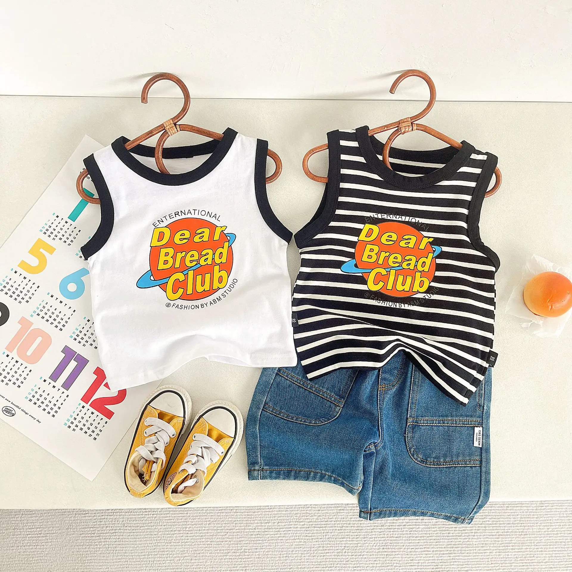 Children's Striped Summer Vest Set for Boys 2024