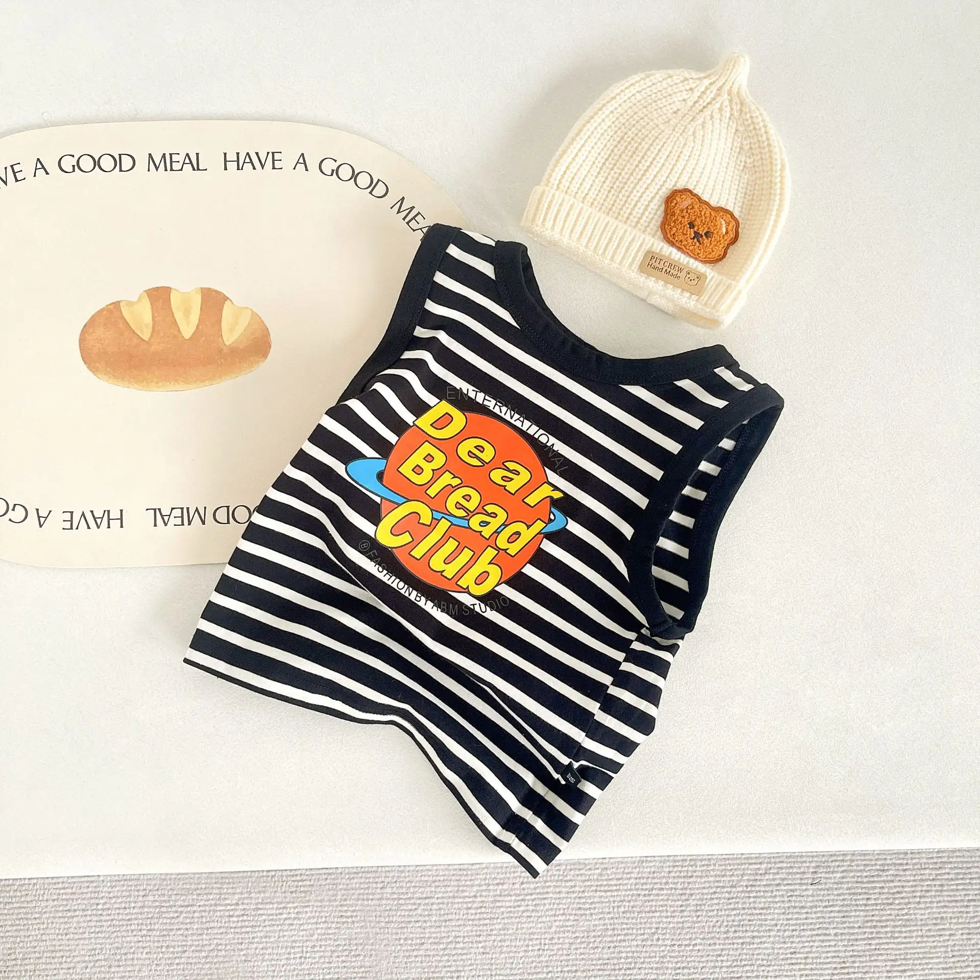 Children's Striped Summer Vest Set for Boys 2024