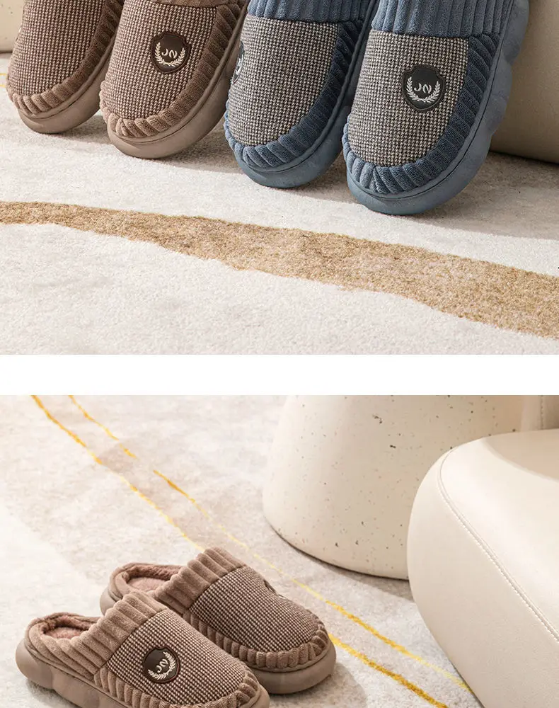 Extra Large Size 2026 Thick Cotton Slippers with a Stepping-On-Feces Sensation for Men and Women, Winter Thick-Soled Indoor Warm Plush Slippers for Home Use — feature 14