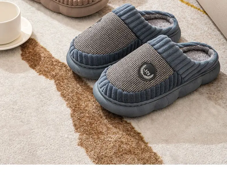 Extra Large Size 2026 Thick Cotton Slippers with a Stepping-On-Feces Sensation for Men and Women, Winter Thick-Soled Indoor Warm Plush Slippers for Home Use — feature 15