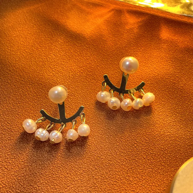 Freshwater Pearl Earrings 18k Gold Personalized — feature 4
