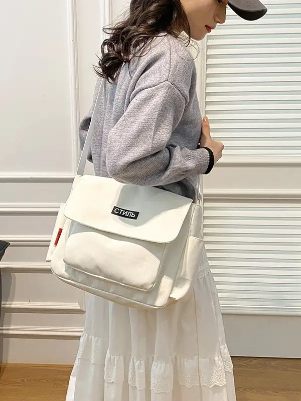 Black Japanese Messenger Bag for Men Women - Image 5