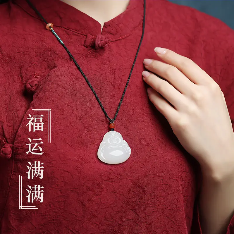 Afghan Jade Maitreya Buddha Pendant Women — feature 5