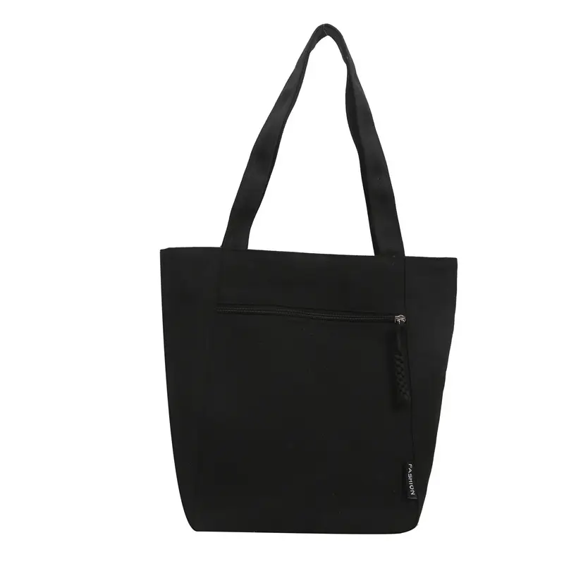 Canvas College Student Shoulder Bag Tan Large Capacity - Image 9