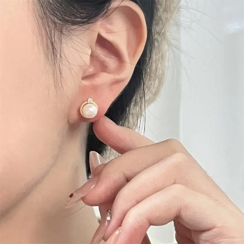 Yuhe French Retro Pearl Earrings S925 All-Body Sterling Silver - Image 4