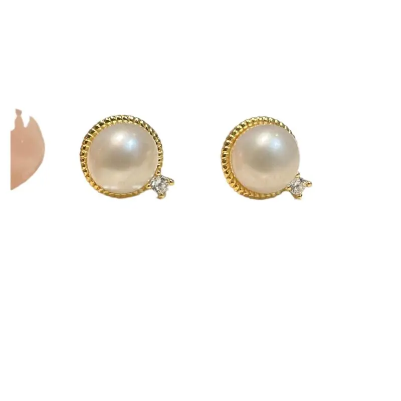 Yuhe French Retro Pearl Earrings S925 All-Body Sterling Silver - Image 5