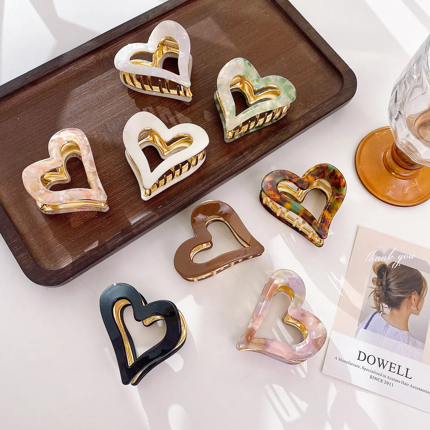 Korean Fashion Love Acetate Hair Clip Set - Image 3