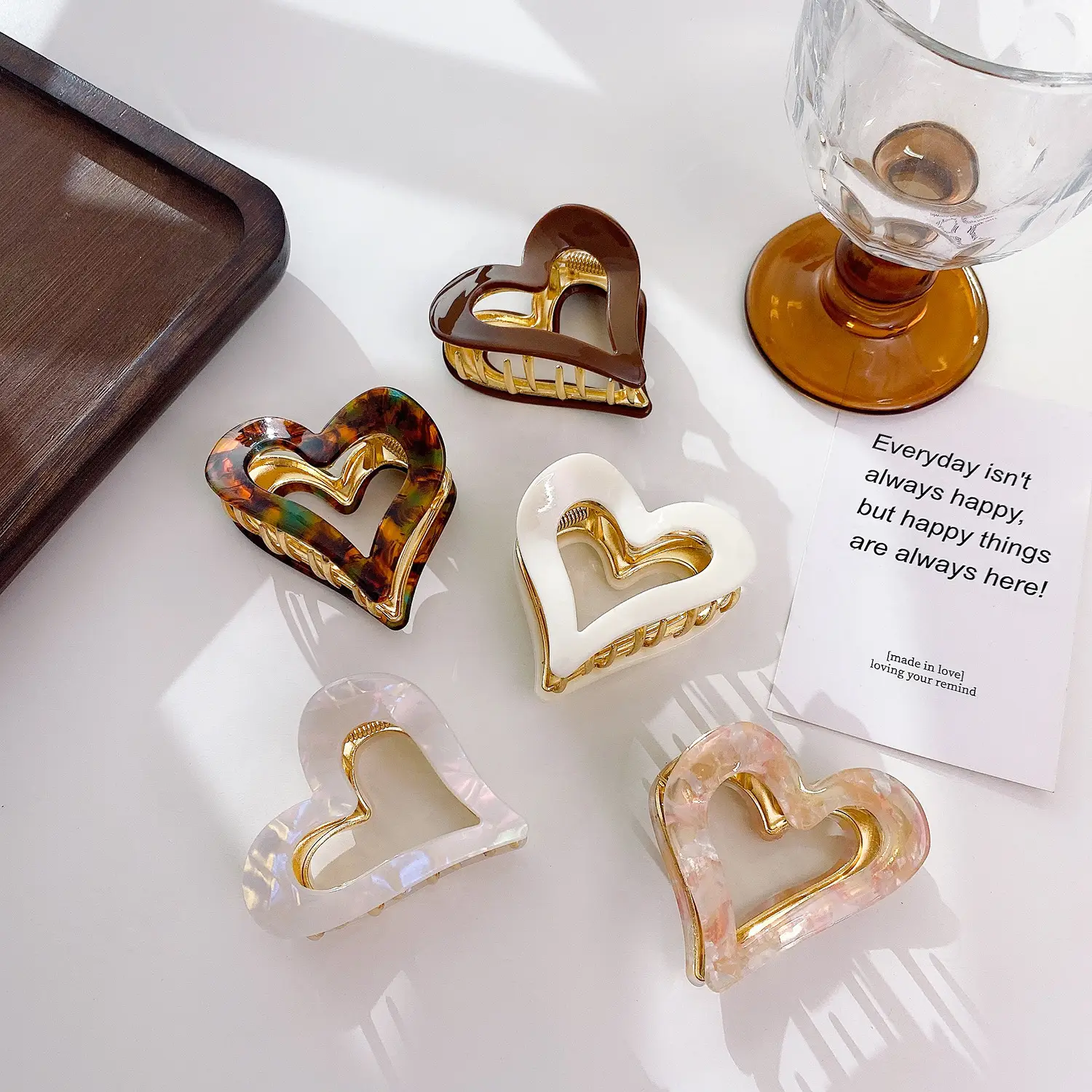Korean Fashion Love Acetate Hair Clip Set - Image 4