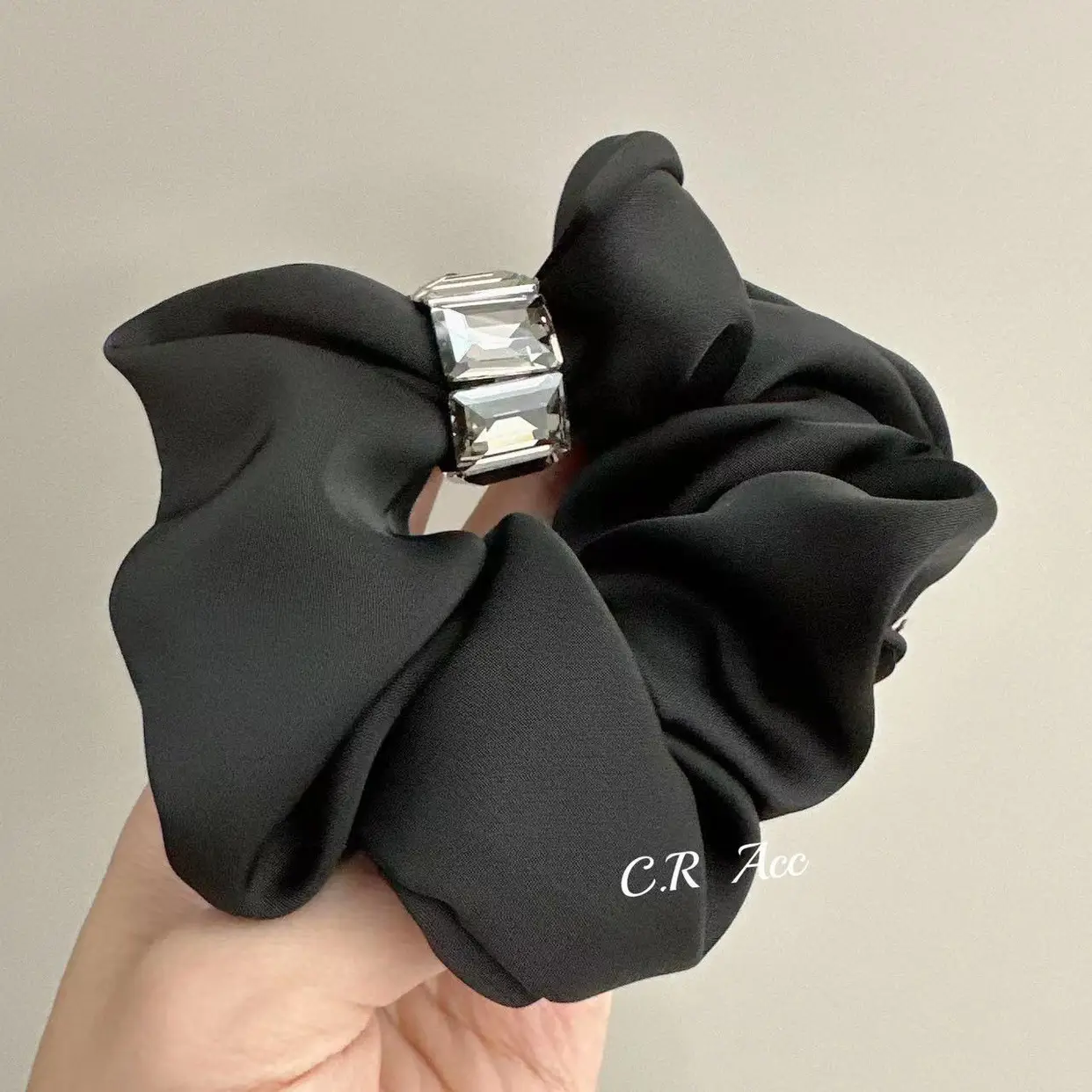 New South Korea Imported Satin Hair Band with French Retro Metal Design - Image 6