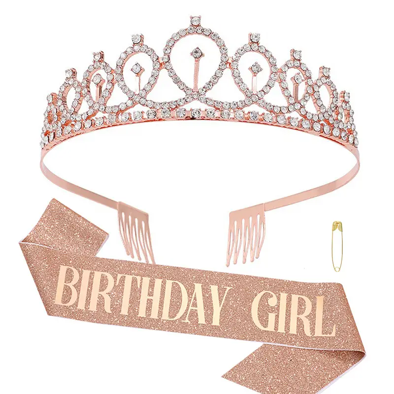 Crystal Crown Party Belt for Girls Birthday Queen - Image 16