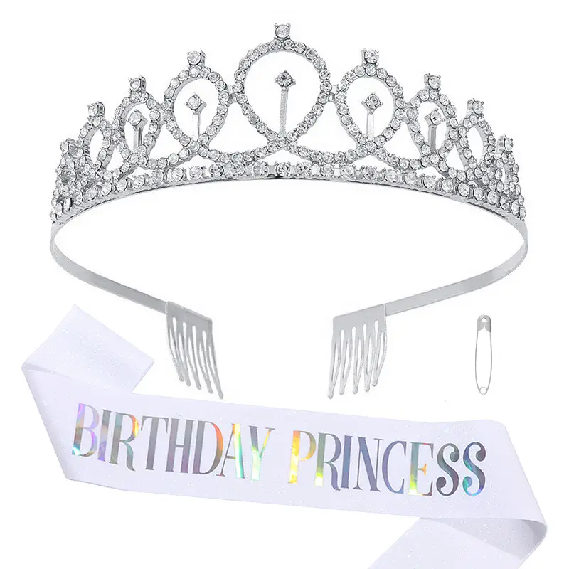 Crystal Crown Party Belt for Girls Birthday Queen - Image 18