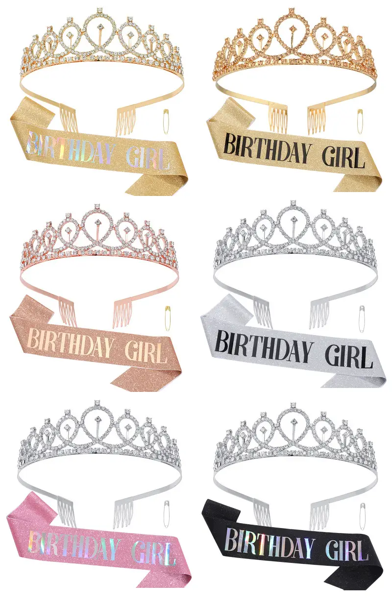 Crystal Crown Party Belt for Girls Birthday Queen — feature 25