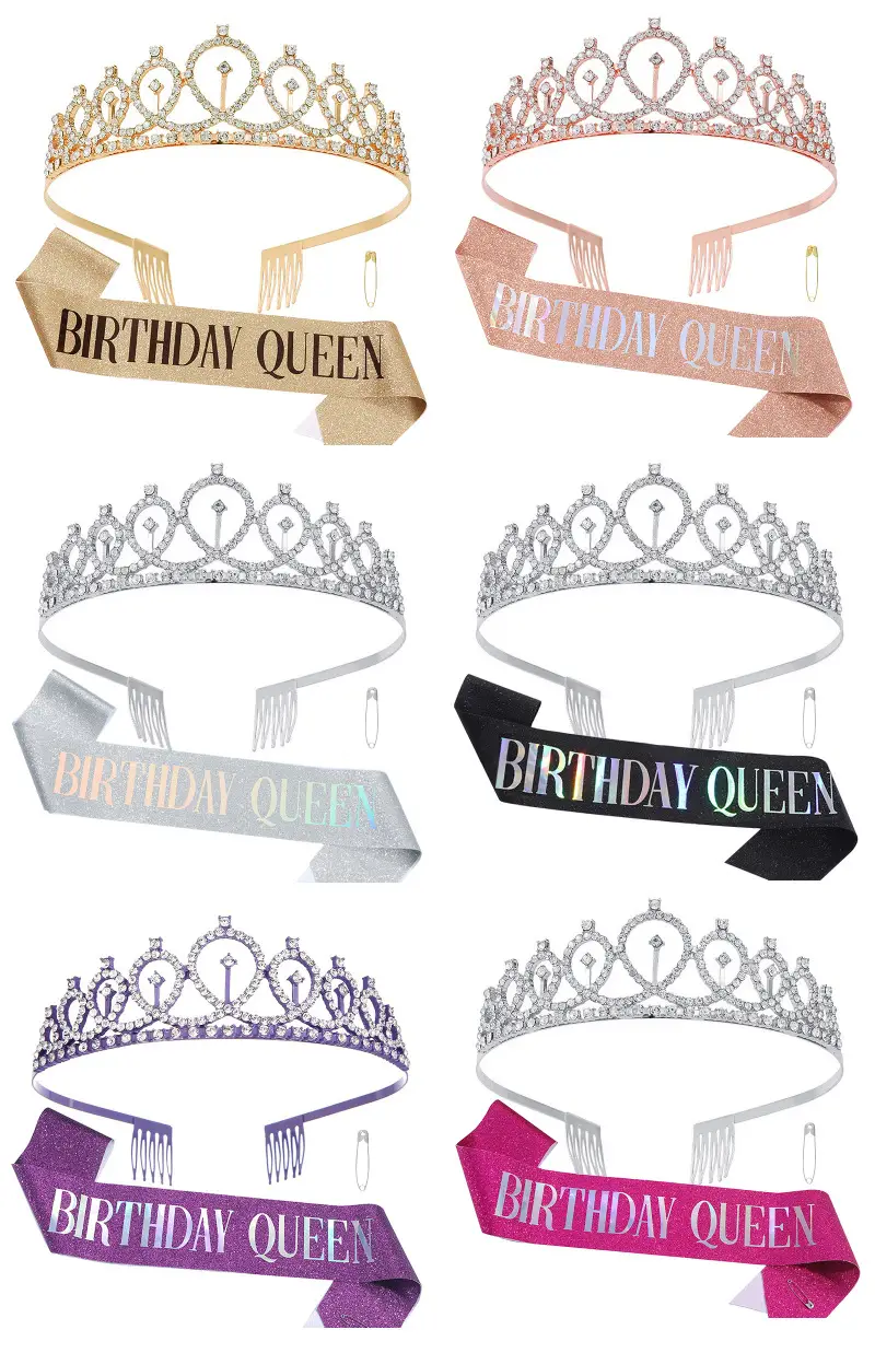 Crystal Crown Party Belt for Girls Birthday Queen — feature 26