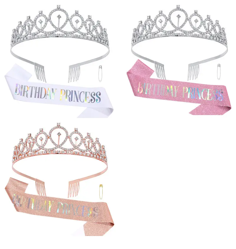 Crystal Crown Party Belt for Girls Birthday Queen — feature 27
