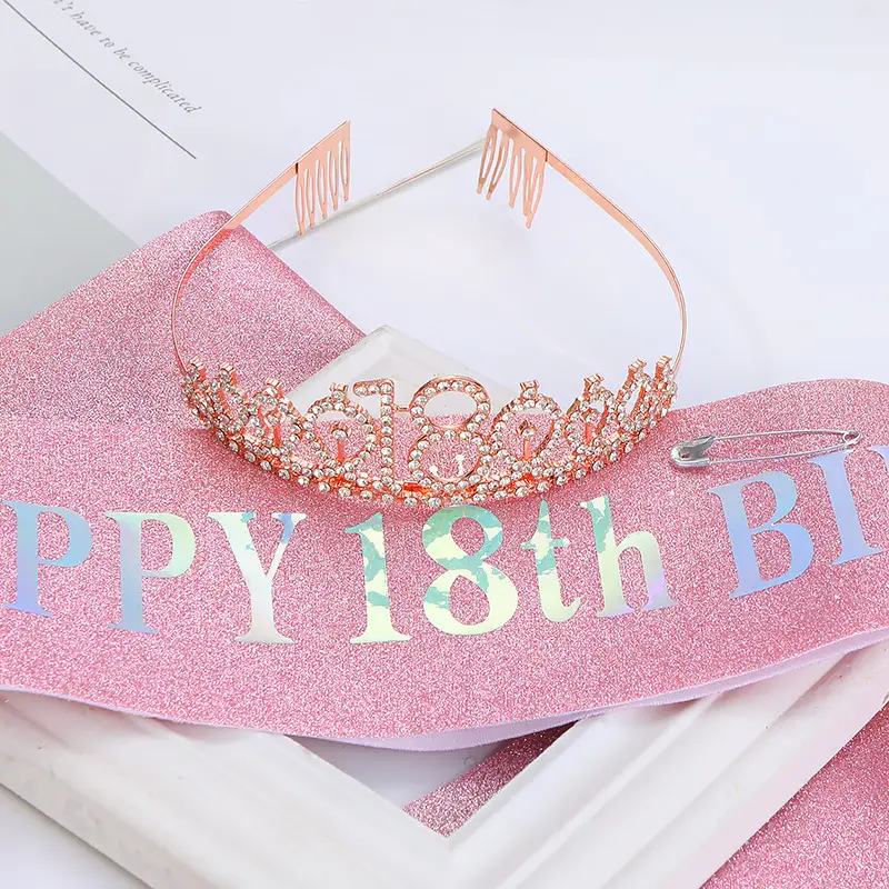 Crystal Crown Party Belt for Girls Birthday Queen — feature 28