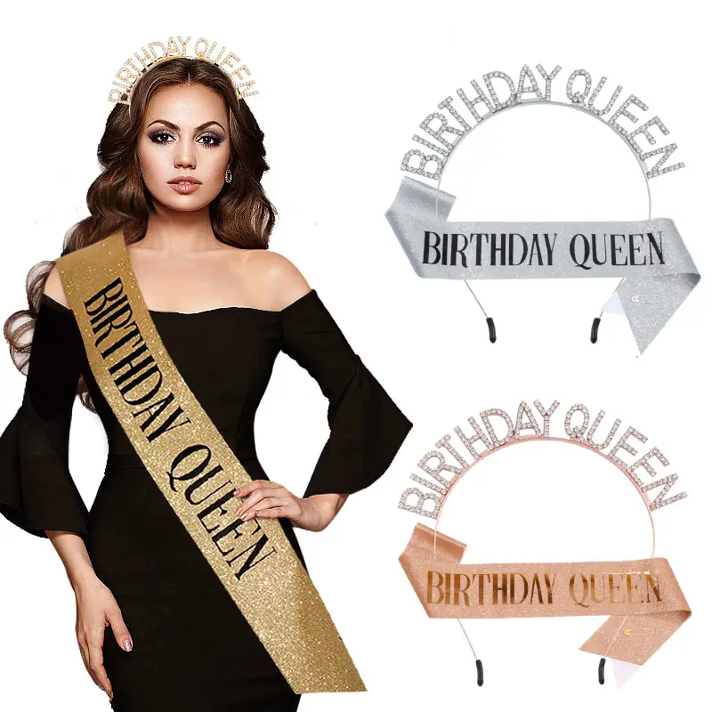 Crystal Crown Party Belt for Girls Birthday Queen — feature 3