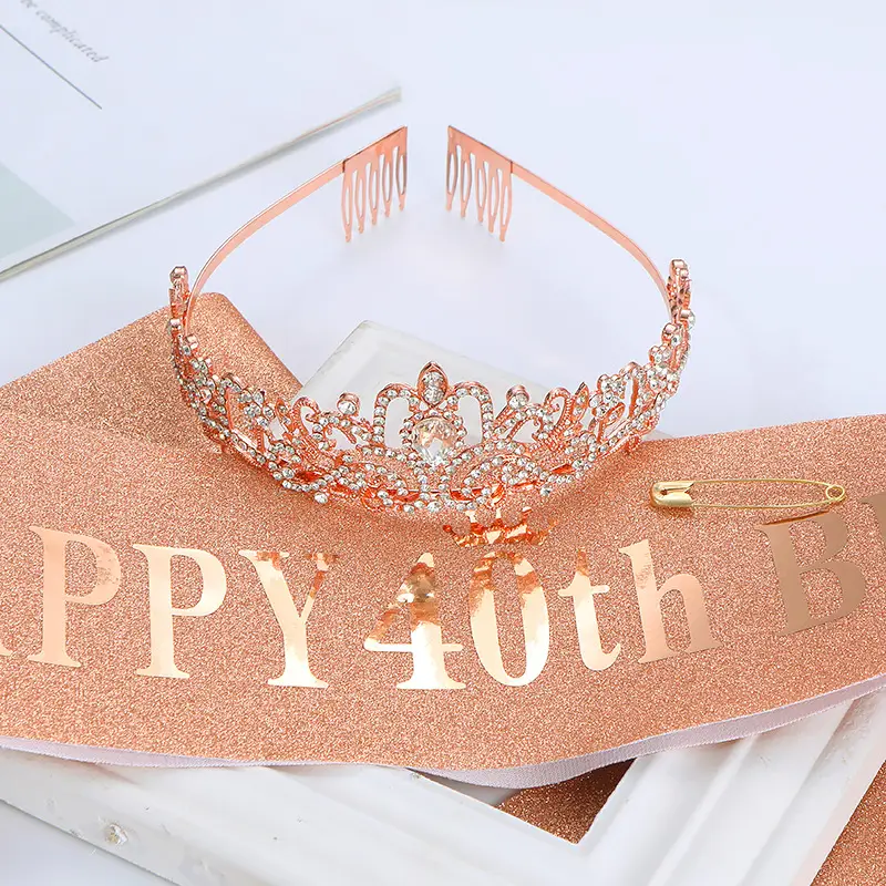Crystal Crown Party Belt for Girls Birthday Queen — feature 30