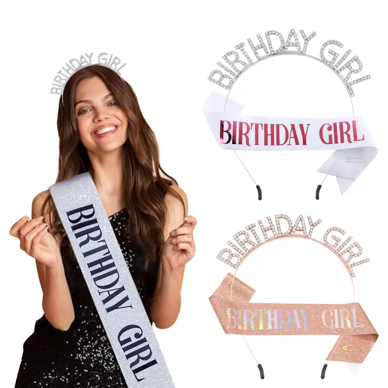Crystal Crown Party Belt for Girls Birthday Queen — feature 4