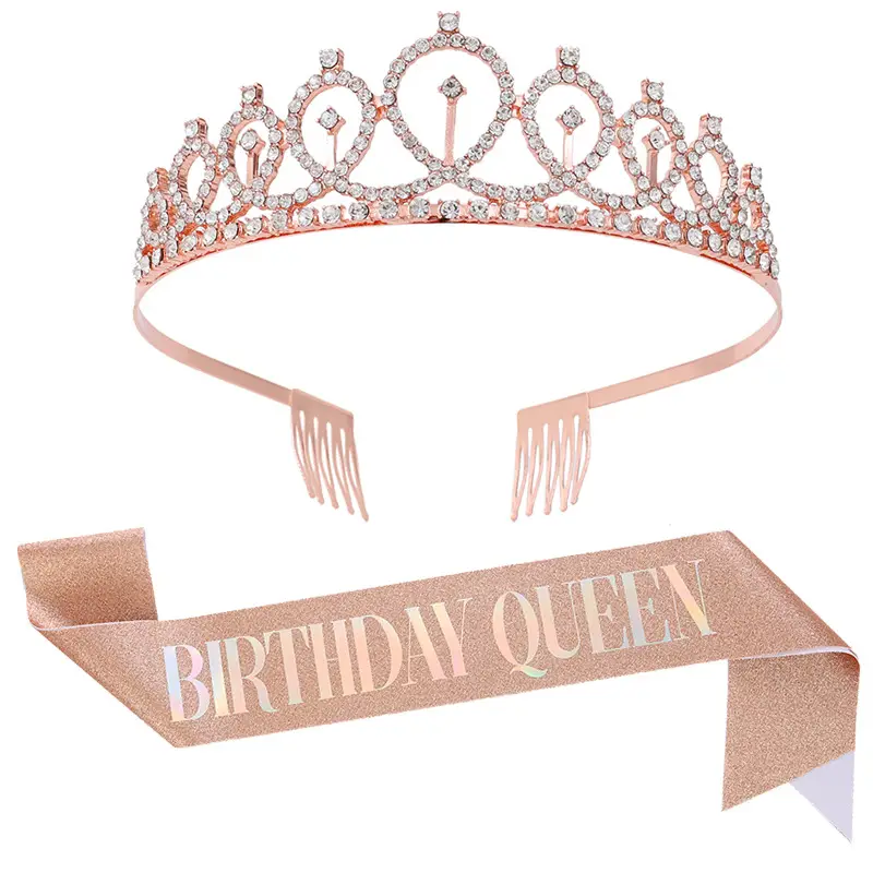 BIRTHDAY QUEEN rose gold colorful suit