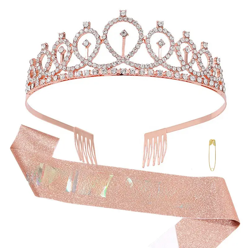 Crystal Crown Party Belt for Girls Birthday Queen - Image 11